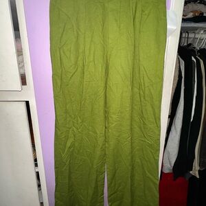 Elegant Olive Wide-Leg Pants